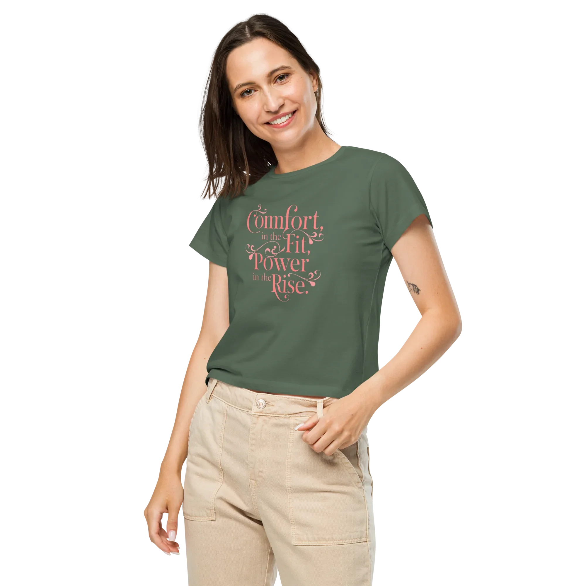 Women’s High-Waisted T-Shirt | Comfort In The Fit Power In The Rise - AwRans Clothing