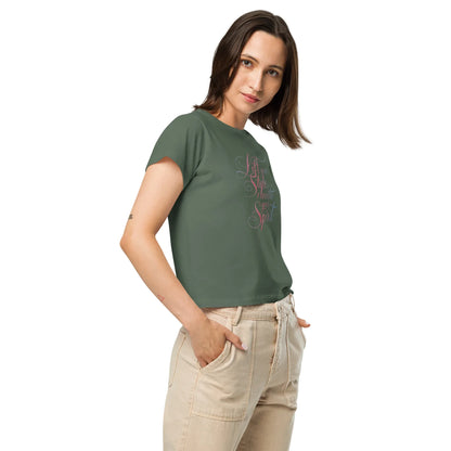 Women’s High-Waisted T-Shirt | Lift Your Style Elevate Your Spirit - AwRans Clothing