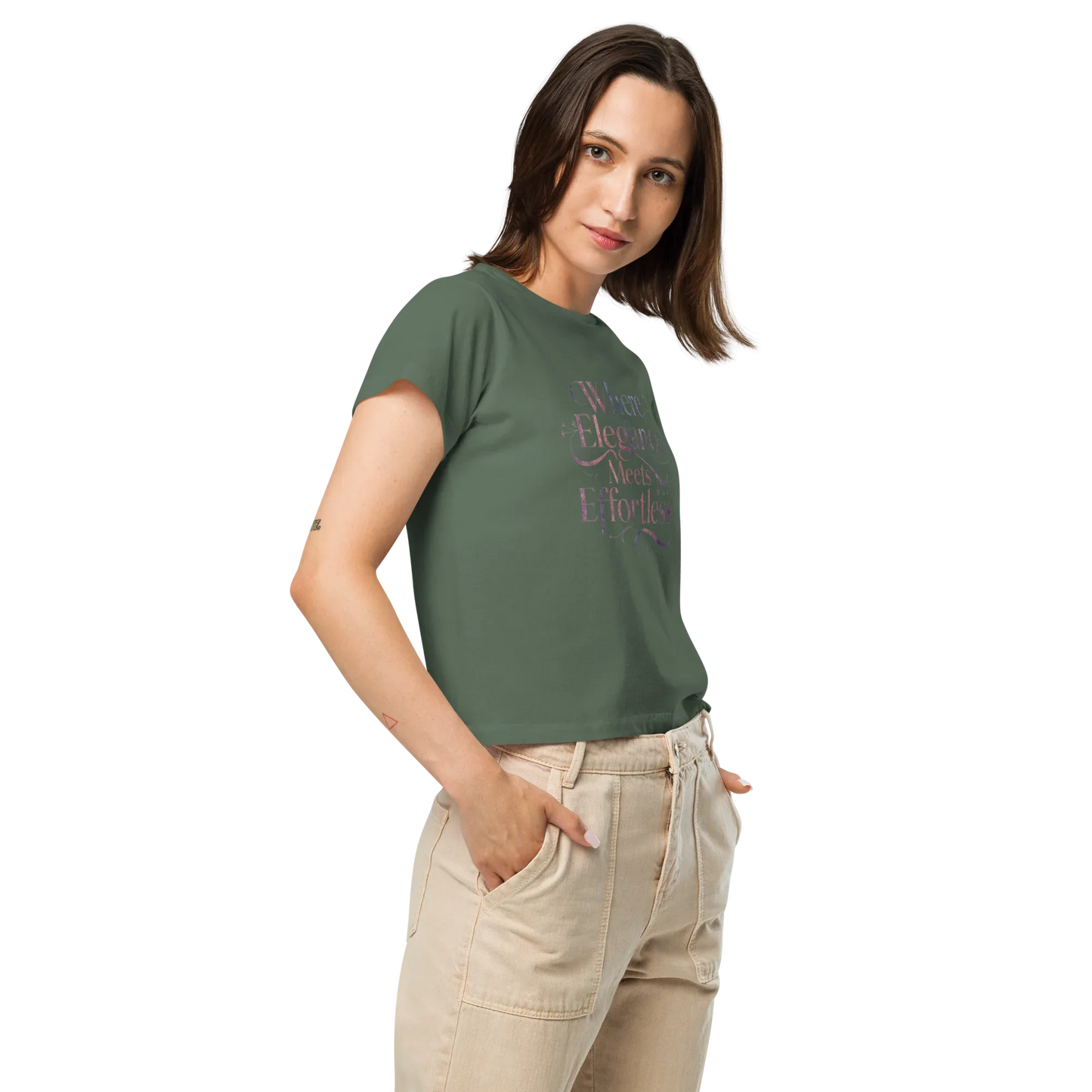 Women’s High-Waisted T-Shirt | Where Elegance Meets Effortless - AwRans Clothing