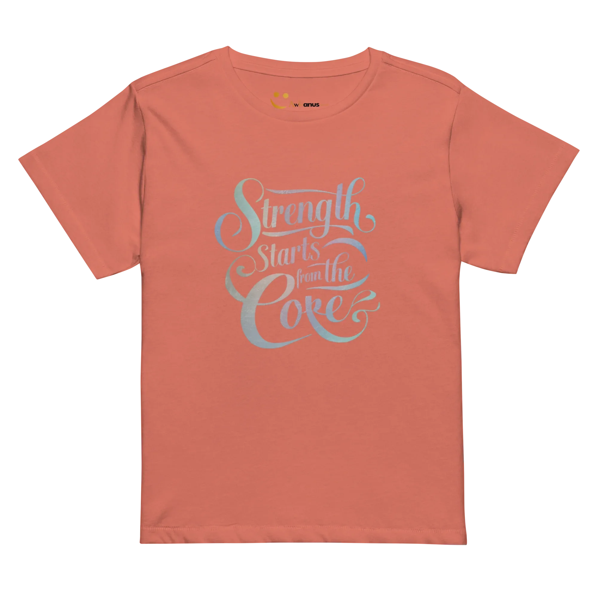 Women’s High-Waisted T-Shirt | Strength Starts From The Core - AwRans Clothing