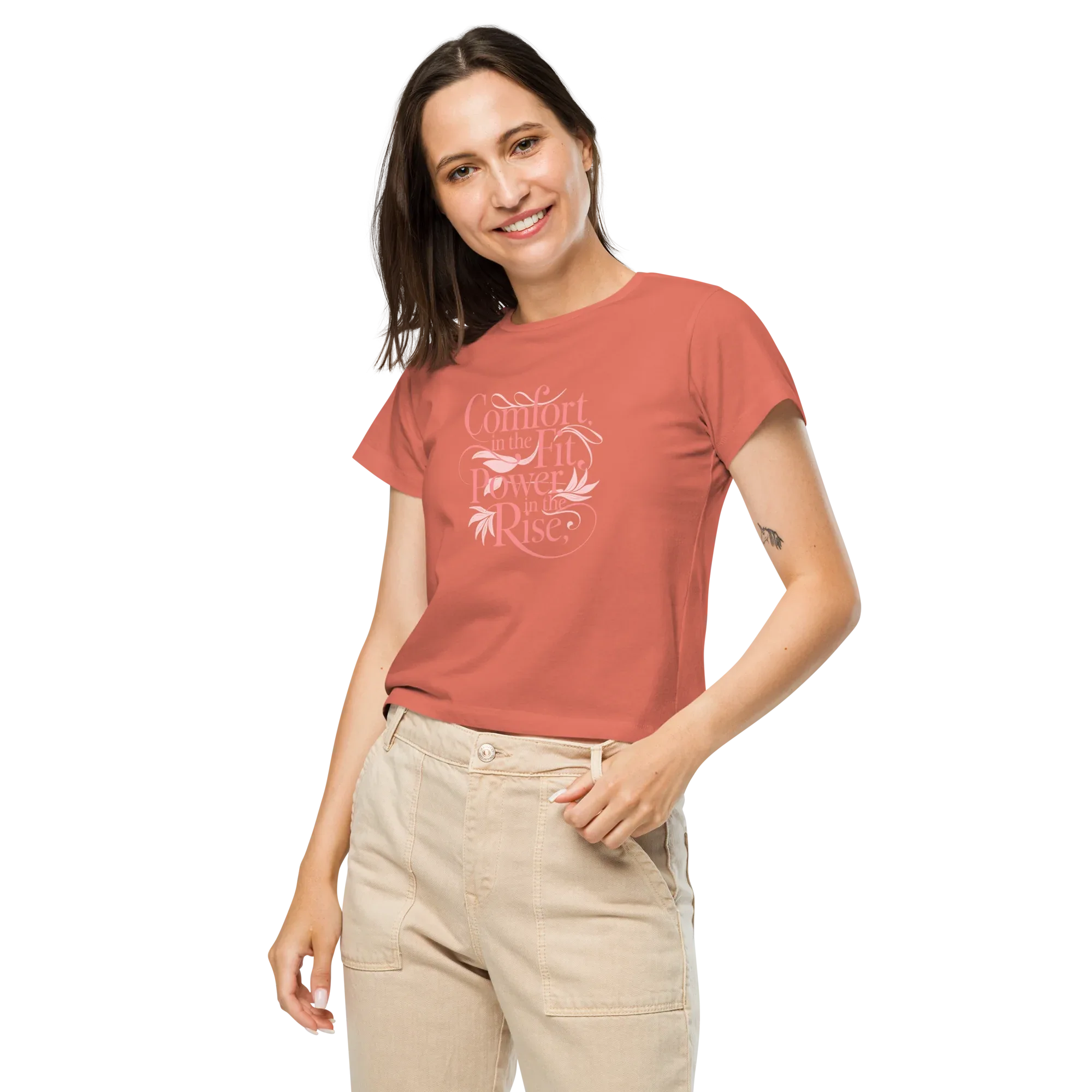 Women’s High-Waisted T-Shirt | Comfort In The Fit Power In The Rise - AwRans Clothing