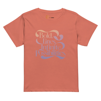 Women’s High-Waisted T-Shirt | Bold Lines Infinity Possibilities - AwRans Clothing