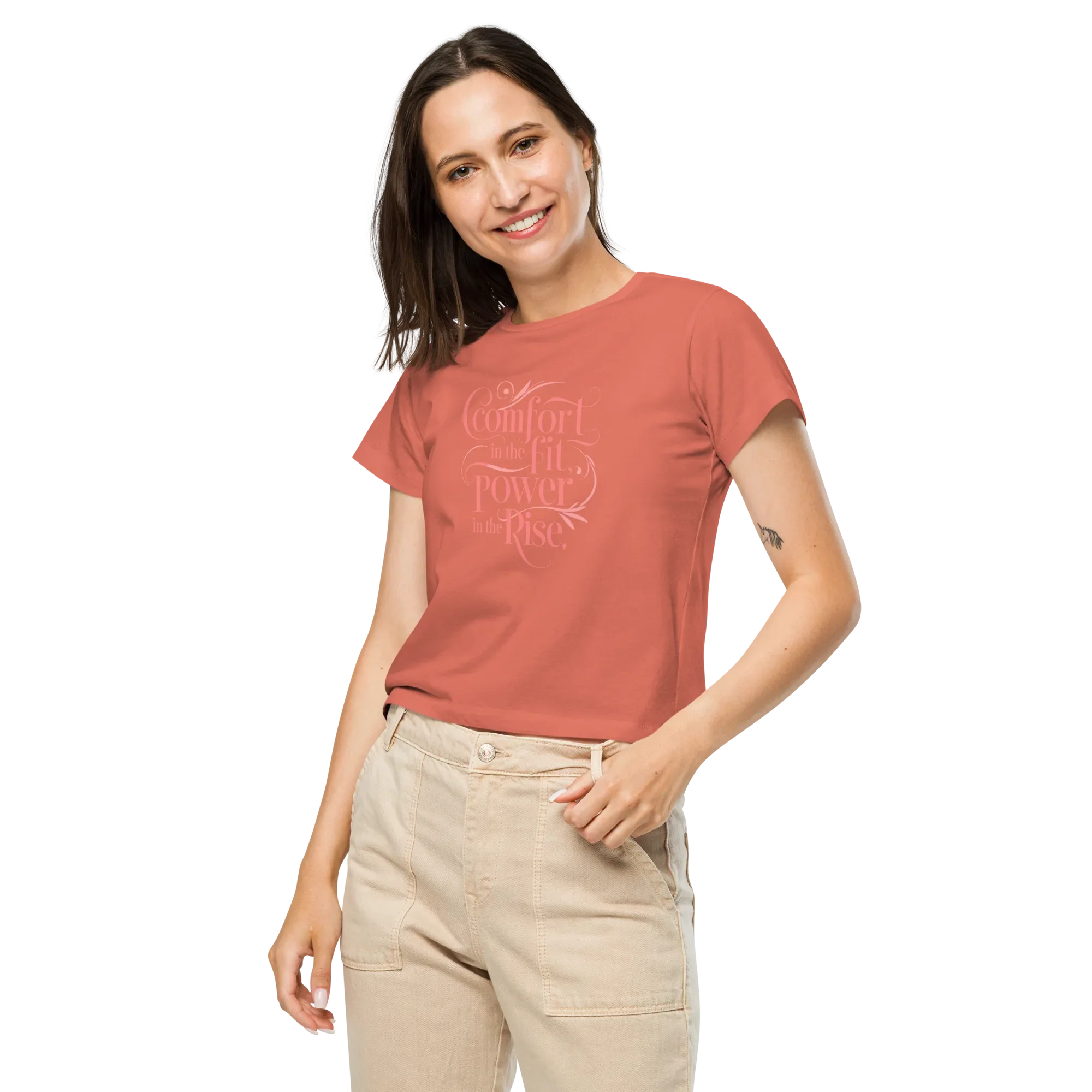 Women’s High-Waisted T-Shirt | Comfort In The Fit Poer In The Rise - AwRans Clothing