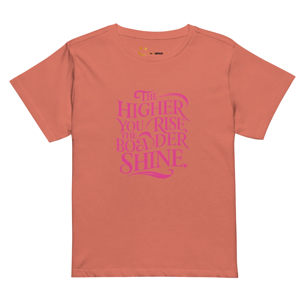 Women’s High-Waisted T-Shirt | The Higher You Shine The Bolder You Rise - AwRans Clothing