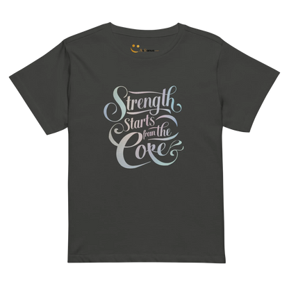 Women’s High-Waisted T-Shirt | Strength Starts From The Core - AwRans Clothing