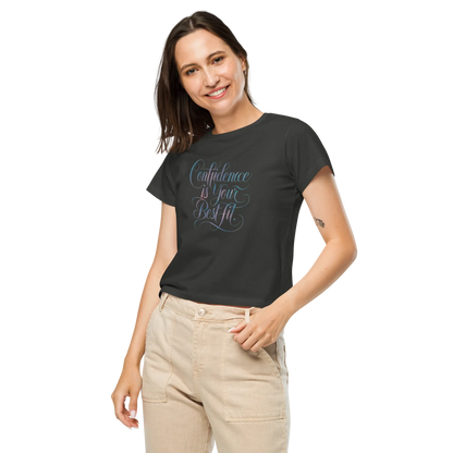 Women’s High-Waisted T-Shirt | Confidence Is Your Best Fit - AwRans Clothing