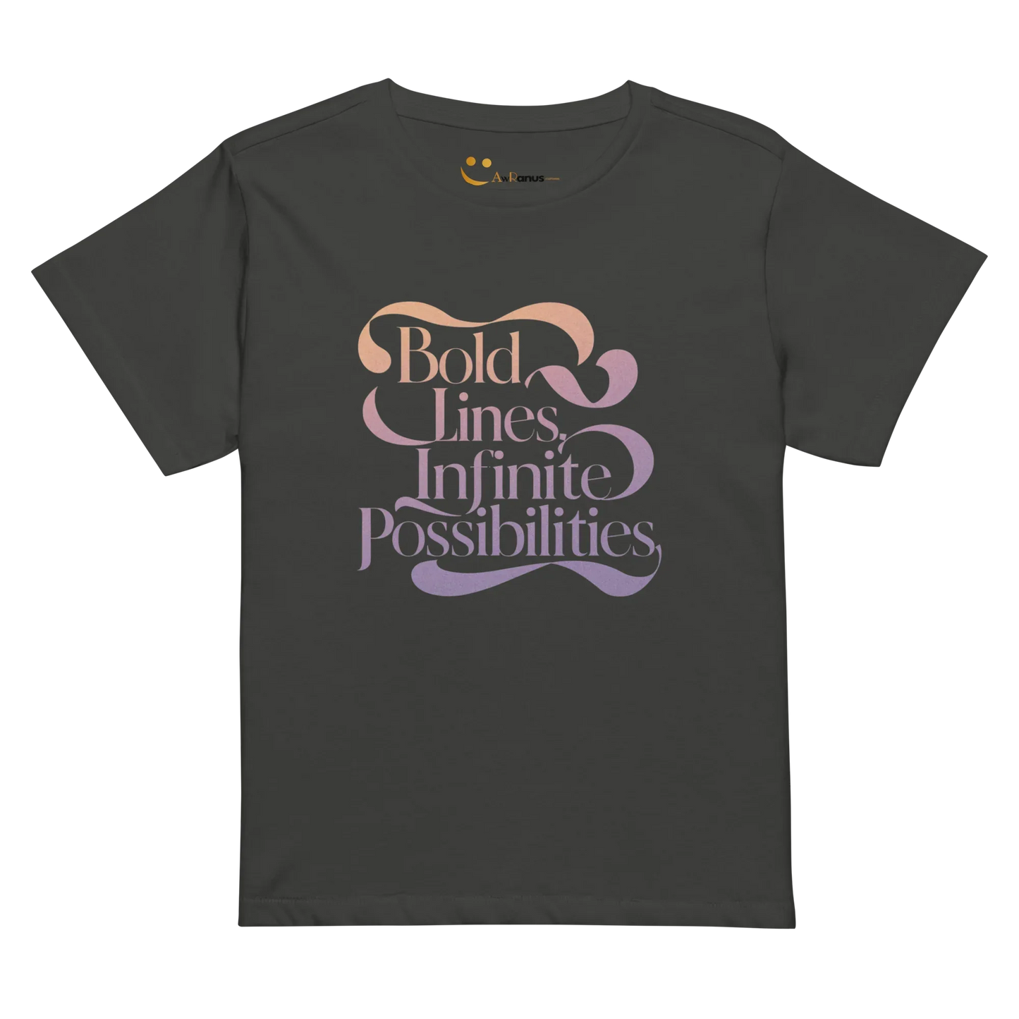 Women’s High-Waisted T-Shirt | Bold Lines Infinity Possibilities - AwRans Clothing