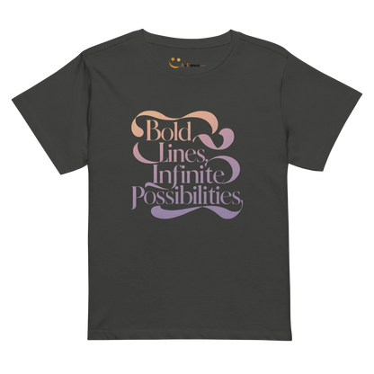 Women’s High-Waisted T-Shirt | Bold Lines Infinity Possibilities - AwRans Clothing