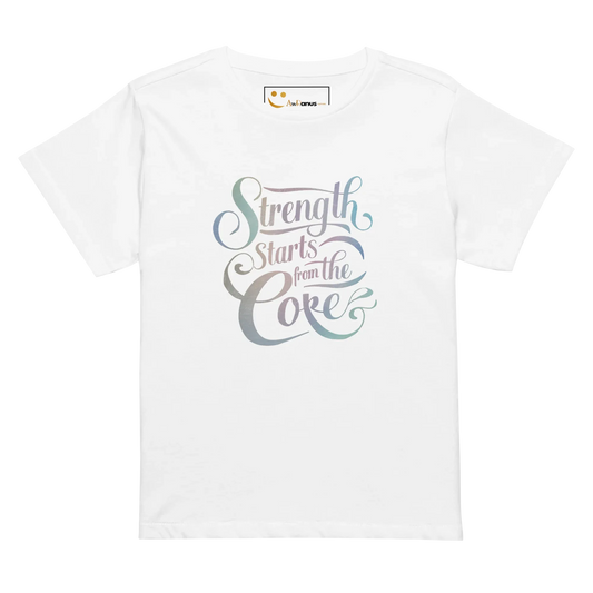 Women’s High-Waisted T-Shirt | Strength Starts From The Core - AwRans Clothing