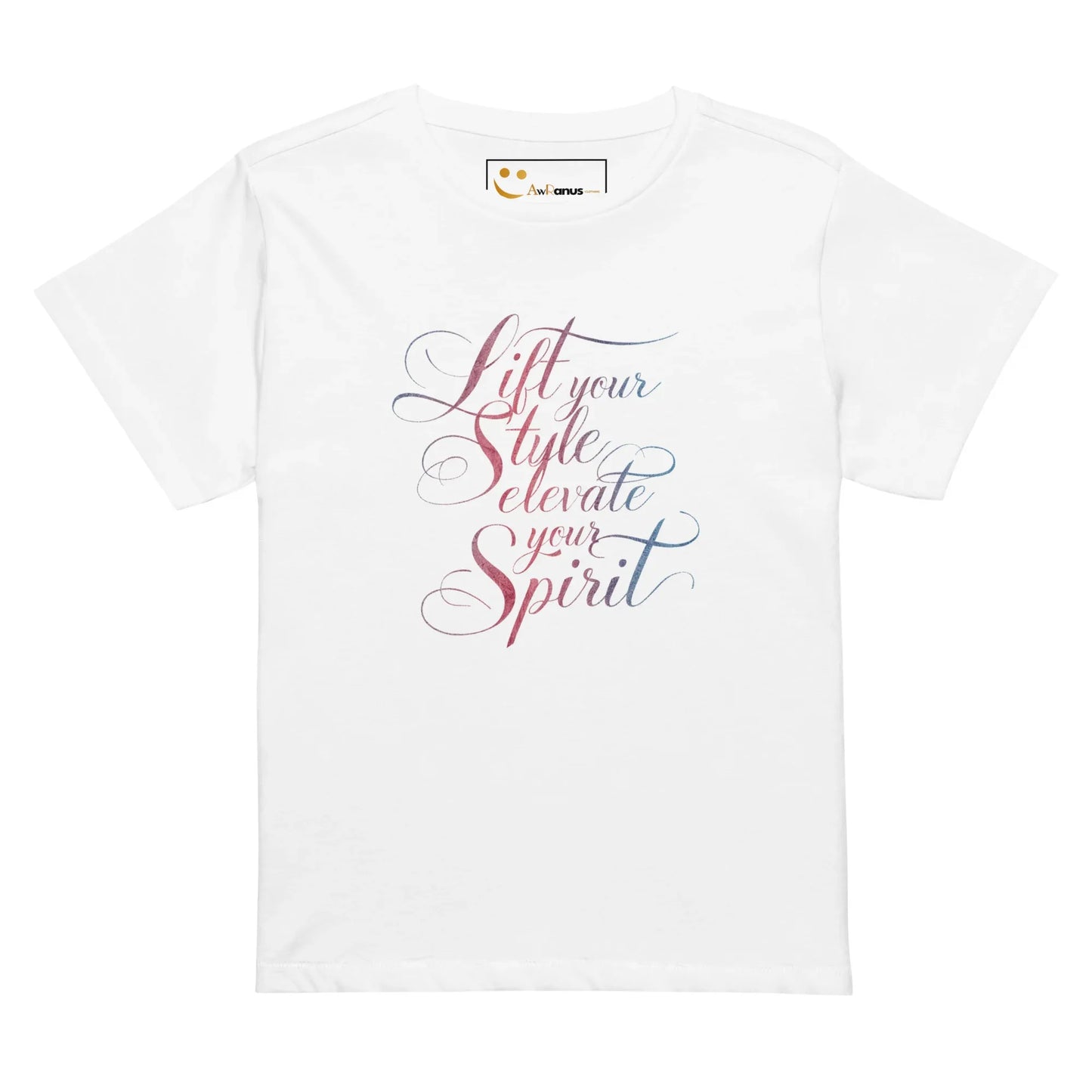 Women’s High-Waisted T-Shirt | Lift Your Style Elevate Your Spirit - AwRans Clothing