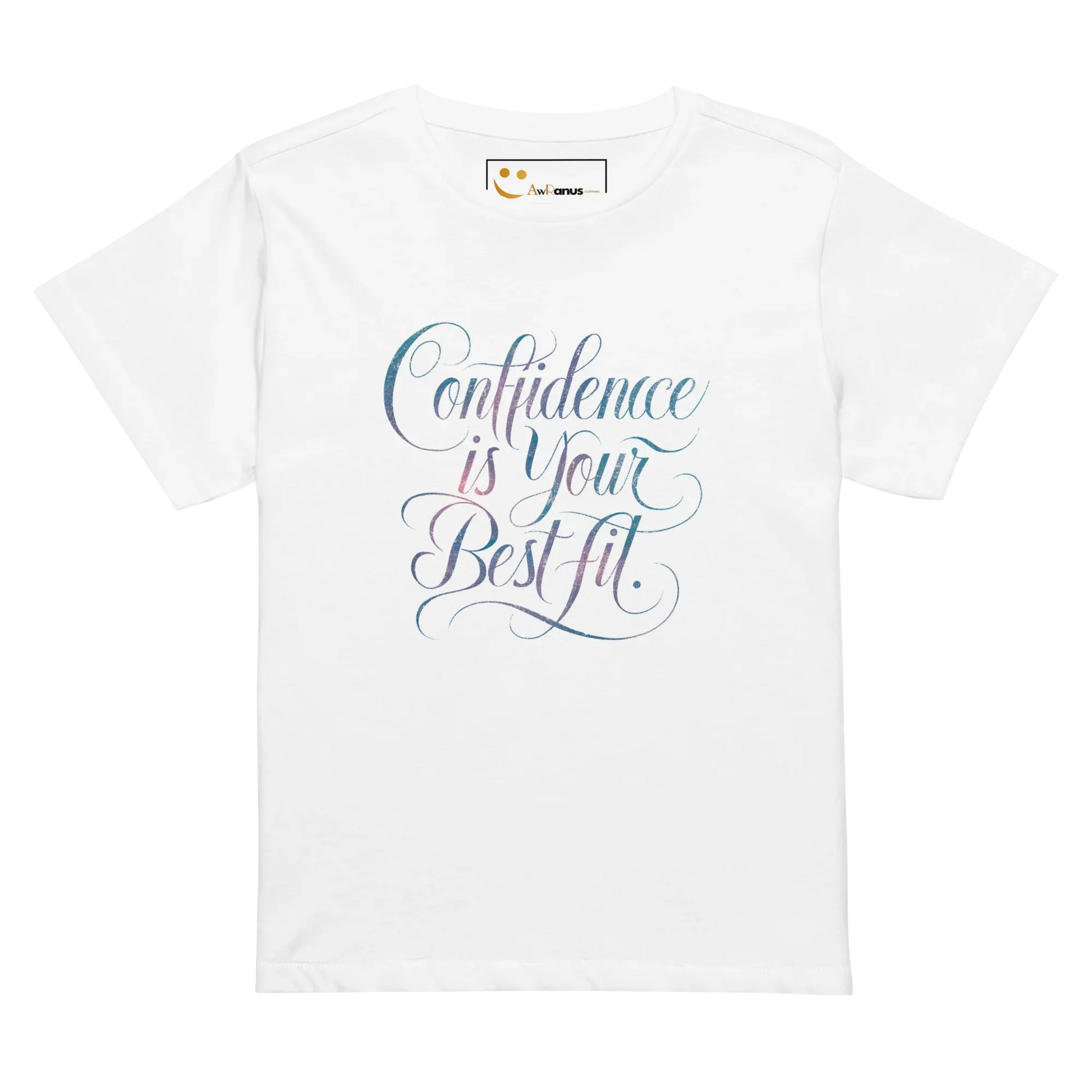 Women’s High-Waisted T-Shirt | Confidence Is Your Best Fit - AwRans Clothing