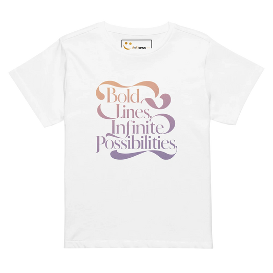 Women’s High-Waisted T-Shirt | Bold Lines Infinity Possibilities - AwRans Clothing