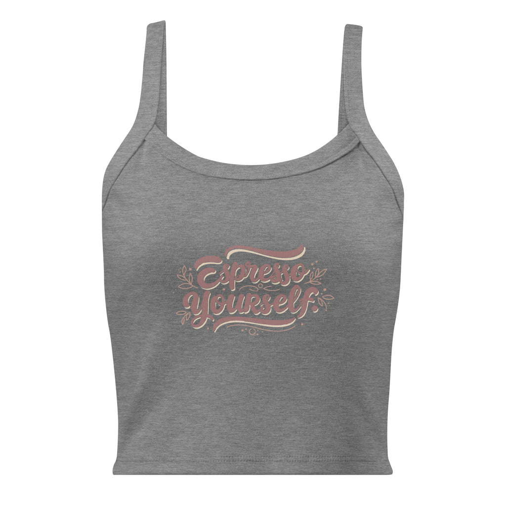 Women’s micro-rib tank top | Espresso Yourself micro-rib tank top AwRans Clothing womens-micro-rib-tank-top-athletic-heather-front-67ea77221696e