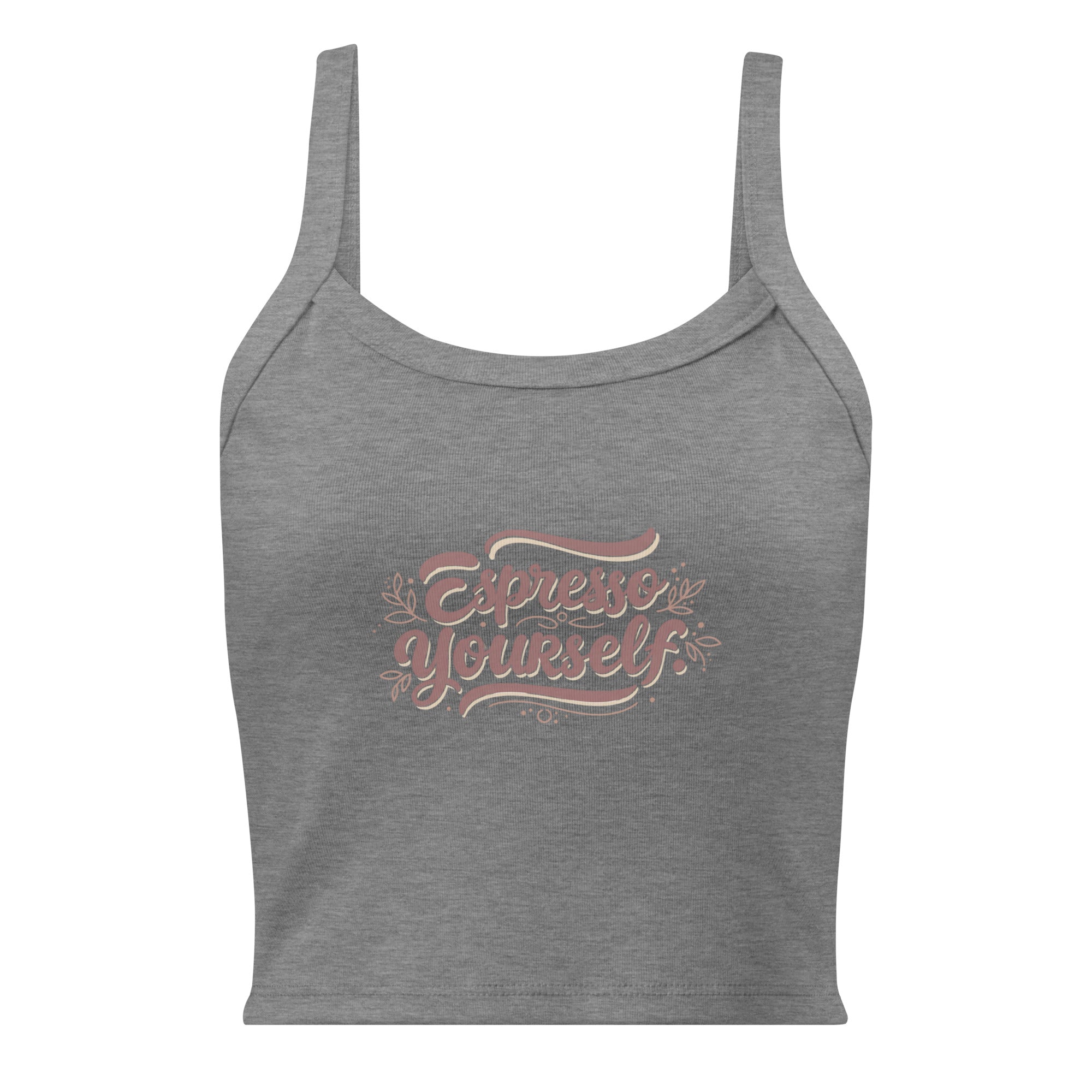 Women’s micro-rib tank top | Espresso Yourself micro-rib tank top AwRans Clothing womens-micro-rib-tank-top-athletic-heather-front-67ea77221696e