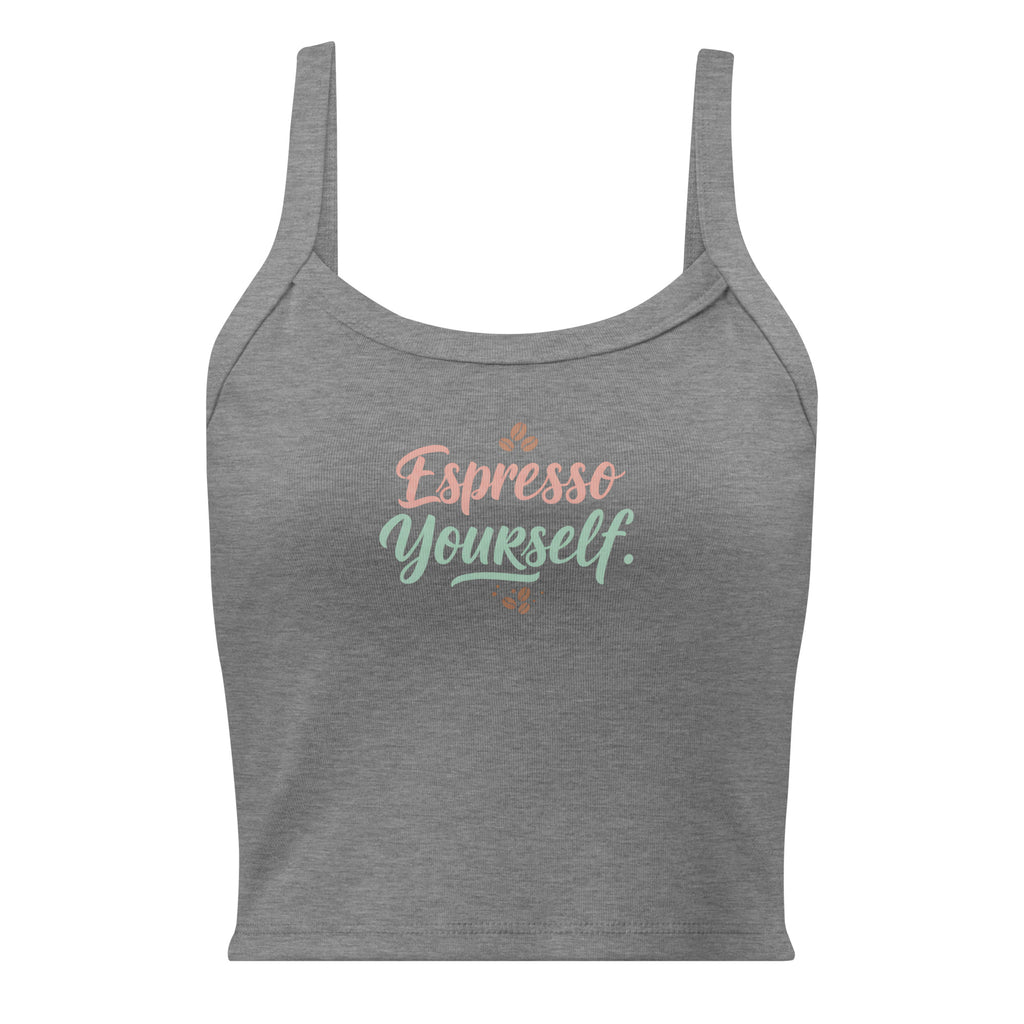 Women’s micro-rib tank top | Espresso Yourself micro-rib tank top AwRans Clothing womens-micro-rib-tank-top-athletic-heather-front-67ea7c7a0b816