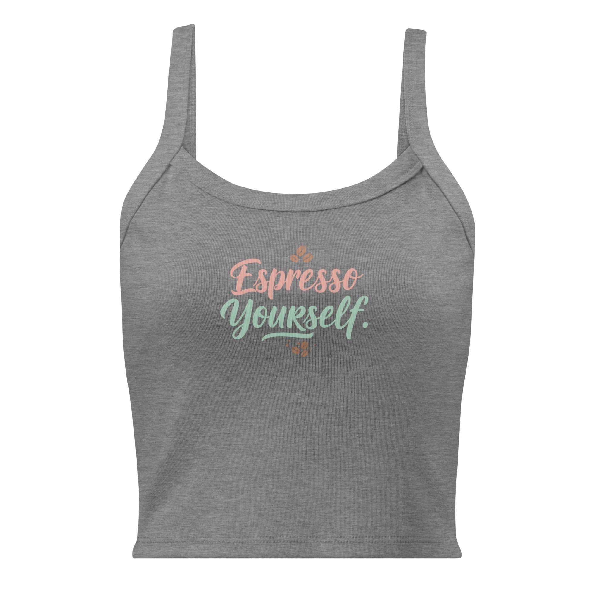 Women’s micro-rib tank top | Espresso Yourself micro-rib tank top AwRans Clothing womens-micro-rib-tank-top-athletic-heather-front-67ea7c7a0b816