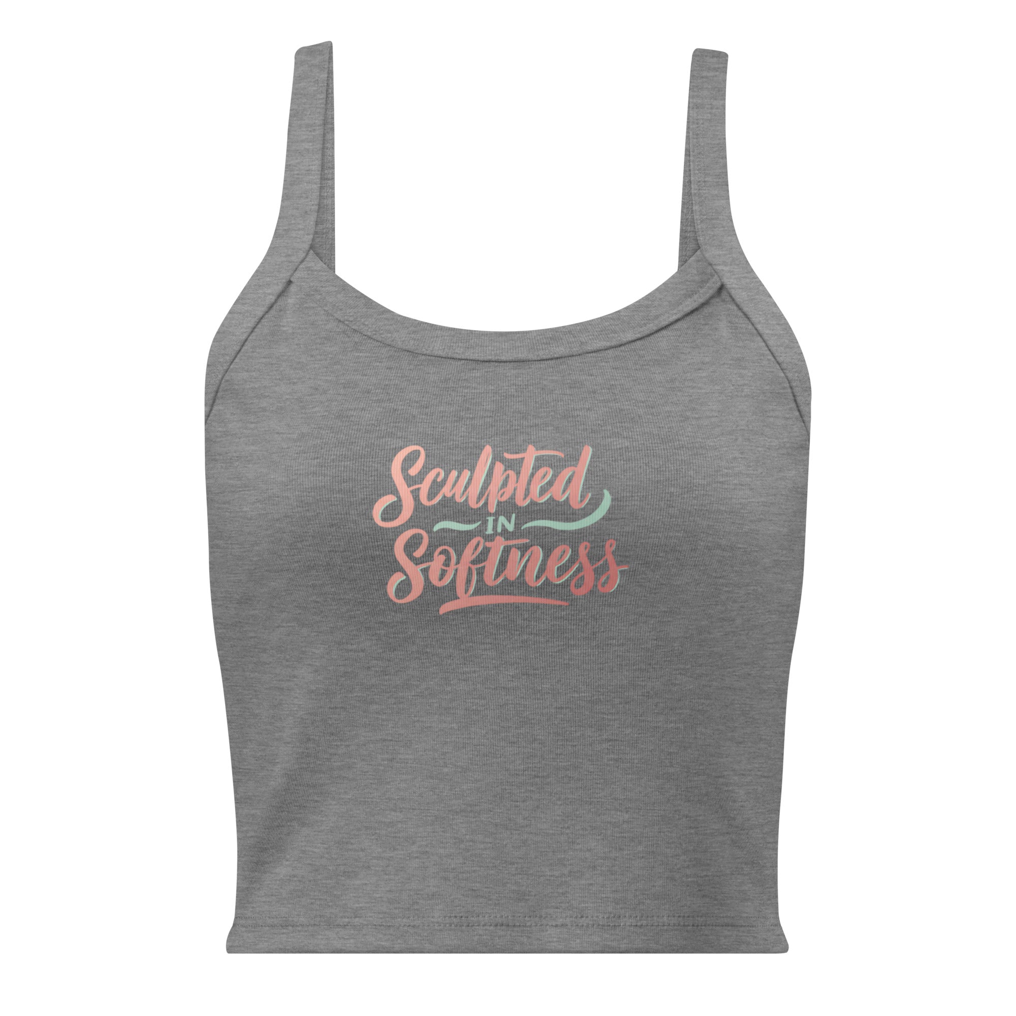Women’s micro-rib tank top | Sculpted In Softness micro-rib tank top AwRans Clothing womens-micro-rib-tank-top-athletic-heather-front-67ea7d1643a30