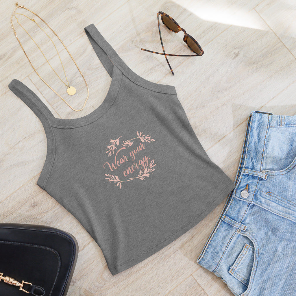 Women’s micro-rib tank top | Wear Your Energy micro-rib tank top AwRans Clothing womens-micro-rib-tank-top-athletic-heather-front-67ea7eef32dc2