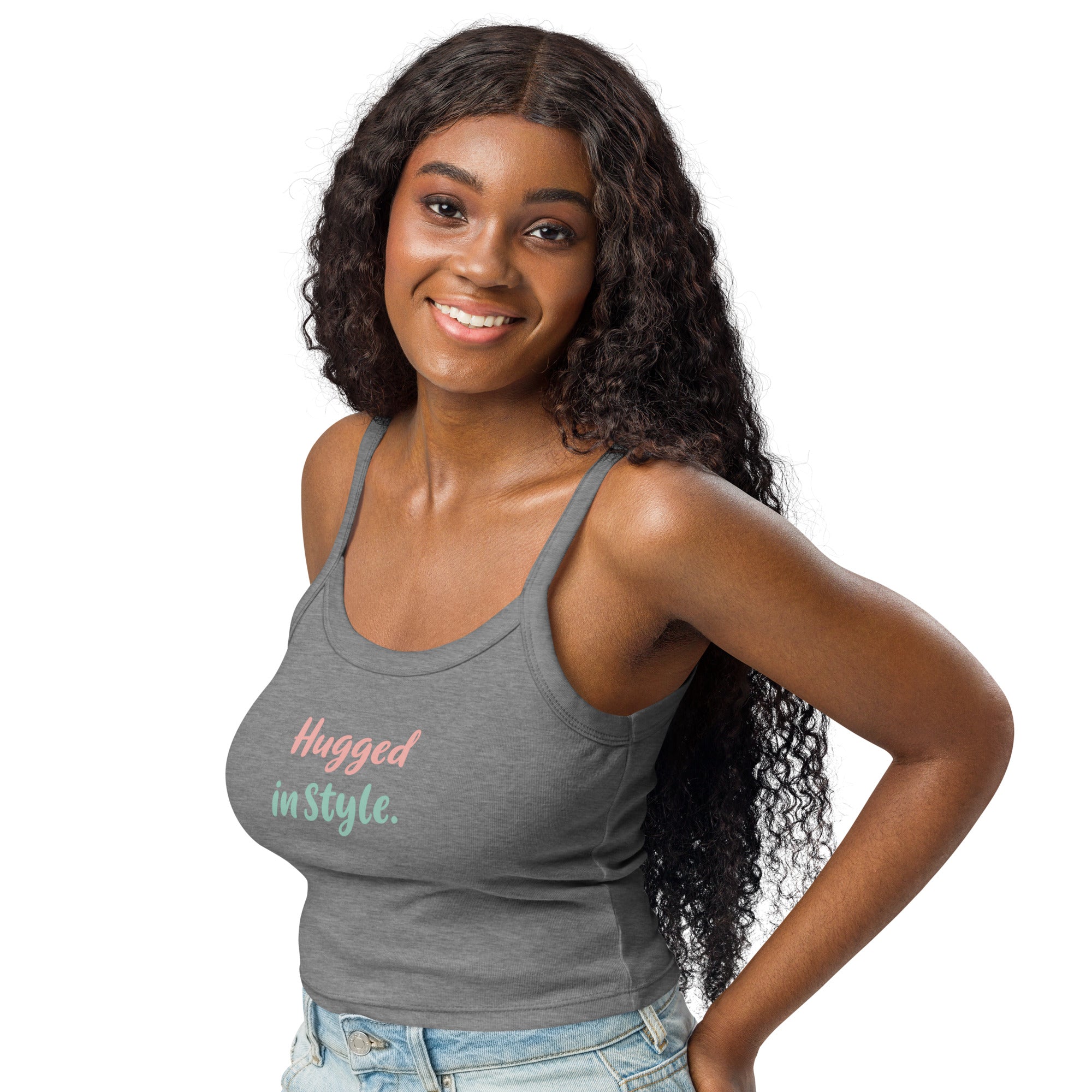 Women’s micro-rib tank top | Hugged In Style micro-rib tank top AwRans Clothing womens-micro-rib-tank-top-athletic-heather-left-front-67ea7b428fd55