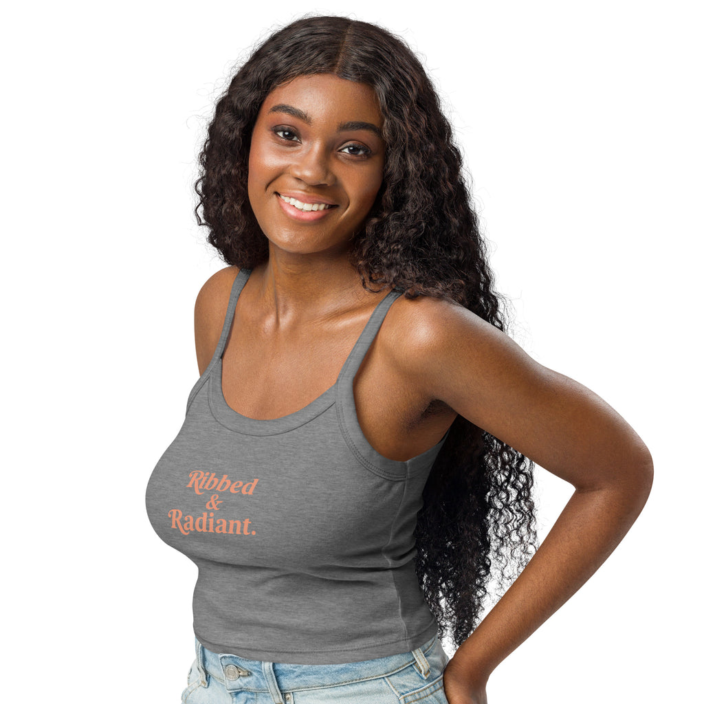 Women’s micro-rib tank top | Ribbed & Radiant micro-rib tank top AwRans Clothing womens-micro-rib-tank-top-athletic-heather-left-front-67ea7bdd1150b