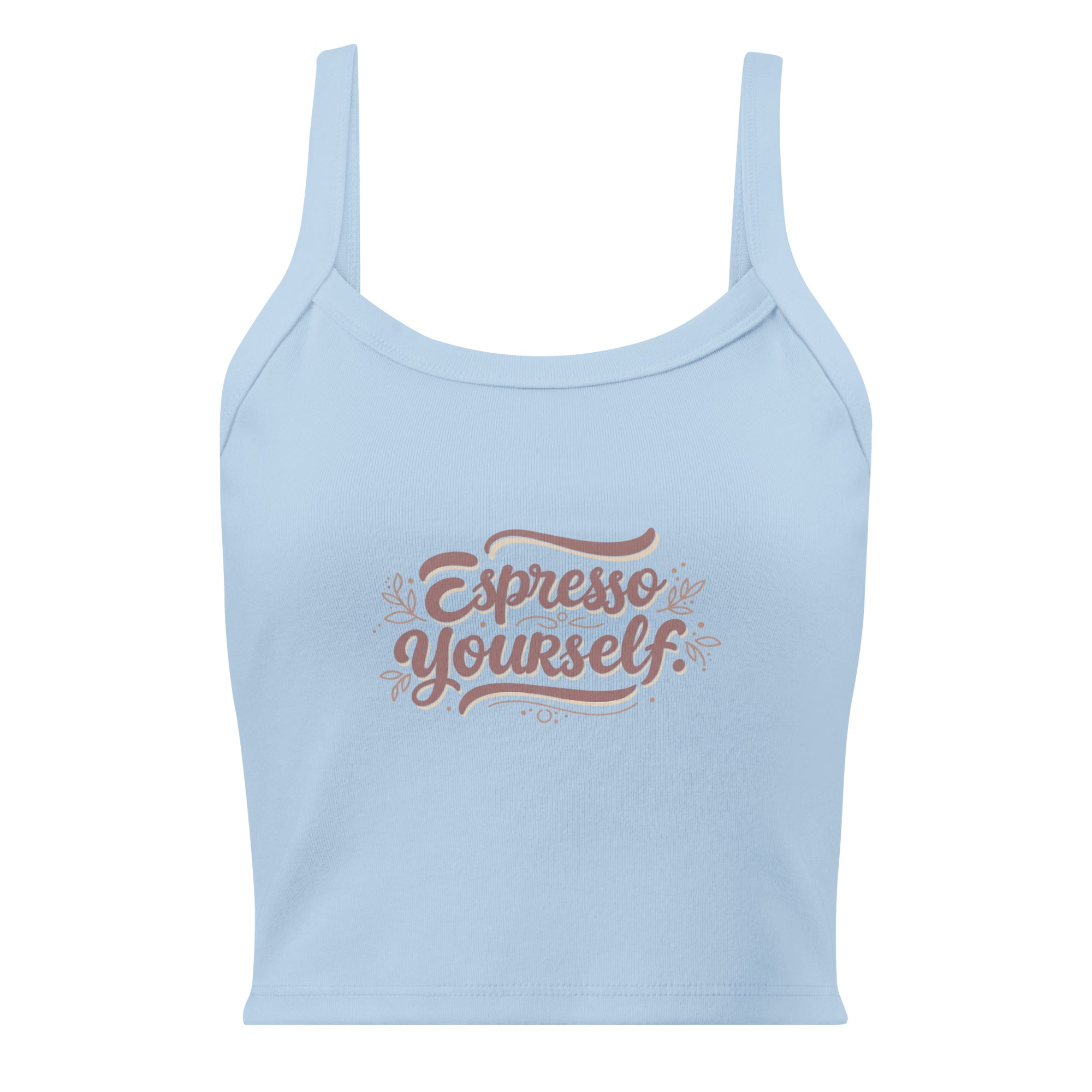 Women’s micro-rib tank top | Espresso Yourself micro-rib tank top AwRans Clothing womens-micro-rib-tank-top-solid-baby-blue-blend-front-67ea772218917