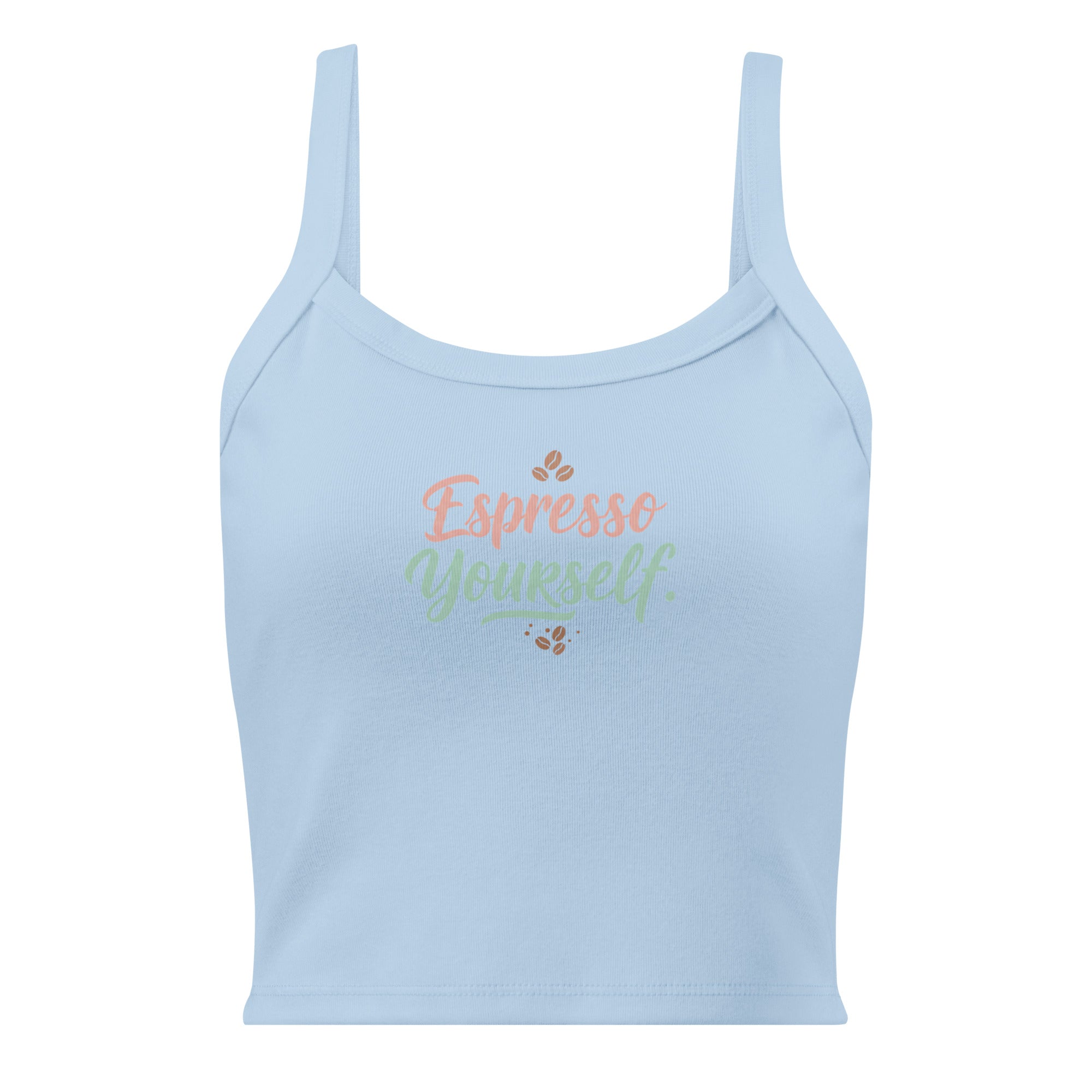 Women’s micro-rib tank top | Espresso Yourself micro-rib tank top AwRans Clothing womens-micro-rib-tank-top-solid-baby-blue-blend-front-67ea7c7a0cfc3