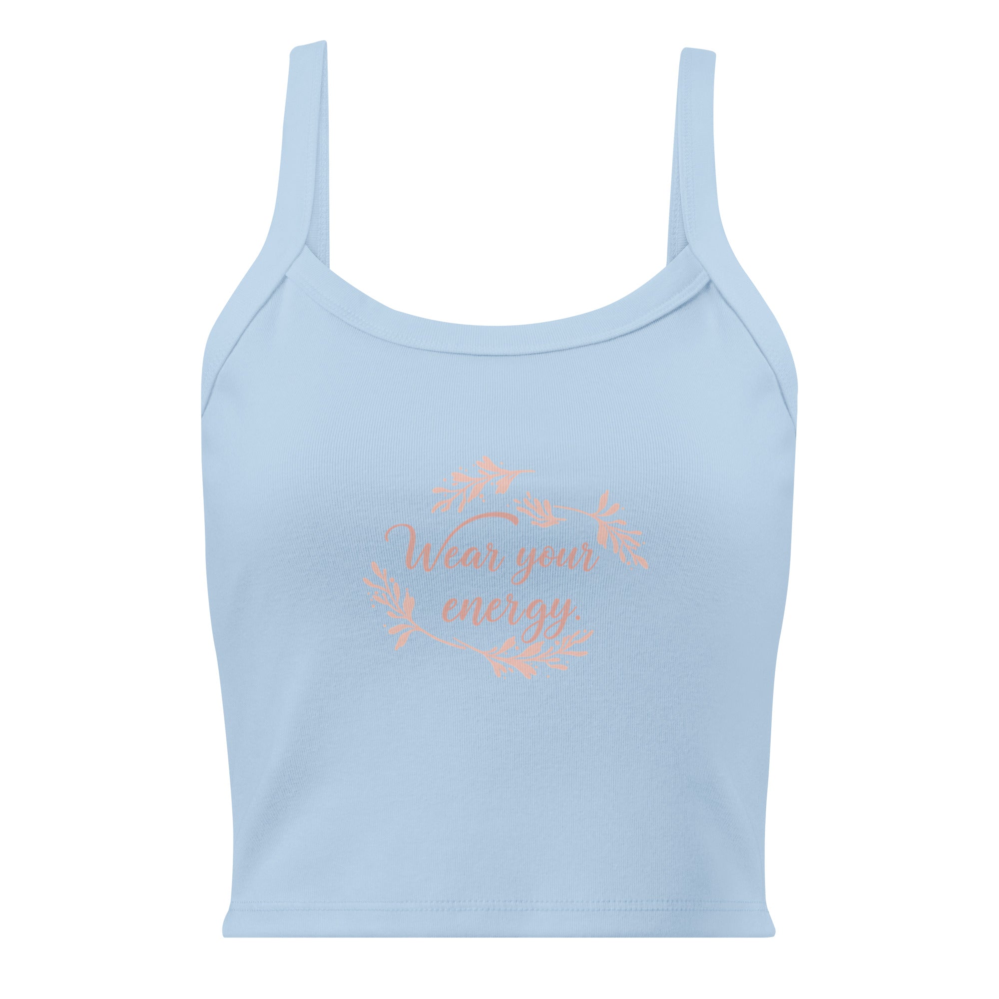 Women’s micro-rib tank top | Wear Your Energy micro-rib tank top AwRans Clothing womens-micro-rib-tank-top-solid-baby-blue-blend-front-67ea7eef3488a