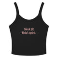 Women’s micro-rib tank top | Sleek Fit,Bold Spirit. Solid Black Blend micro-rib tank top AwRans Clothing womens-micro-rib-tank-top-solid-black-blend-front-67ea76872bc7d