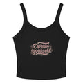 Women’s micro-rib tank top | Espresso Yourself Solid Black Blend micro-rib tank top AwRans Clothing womens-micro-rib-tank-top-solid-black-blend-front-67ea772213857