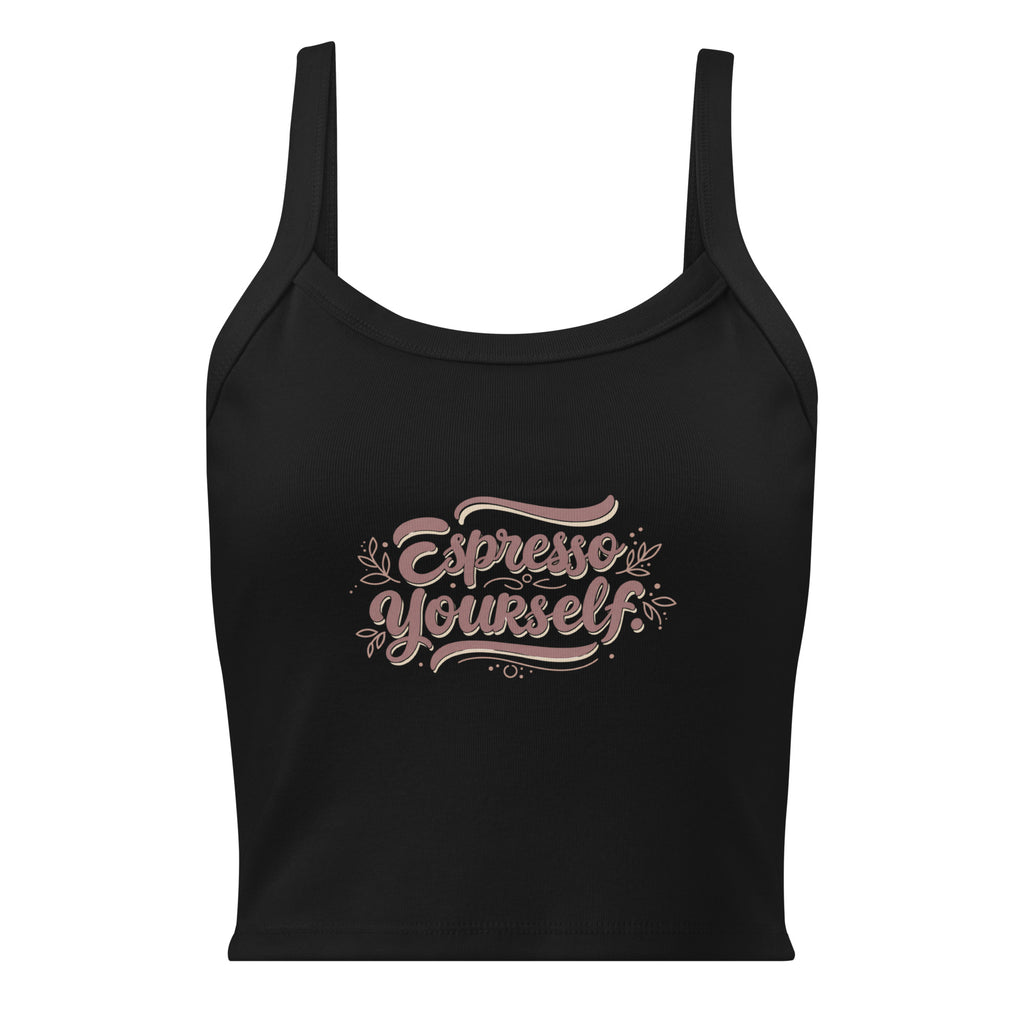 Women’s micro-rib tank top | Espresso Yourself micro-rib tank top AwRans Clothing womens-micro-rib-tank-top-solid-black-blend-front-67ea772214bf1