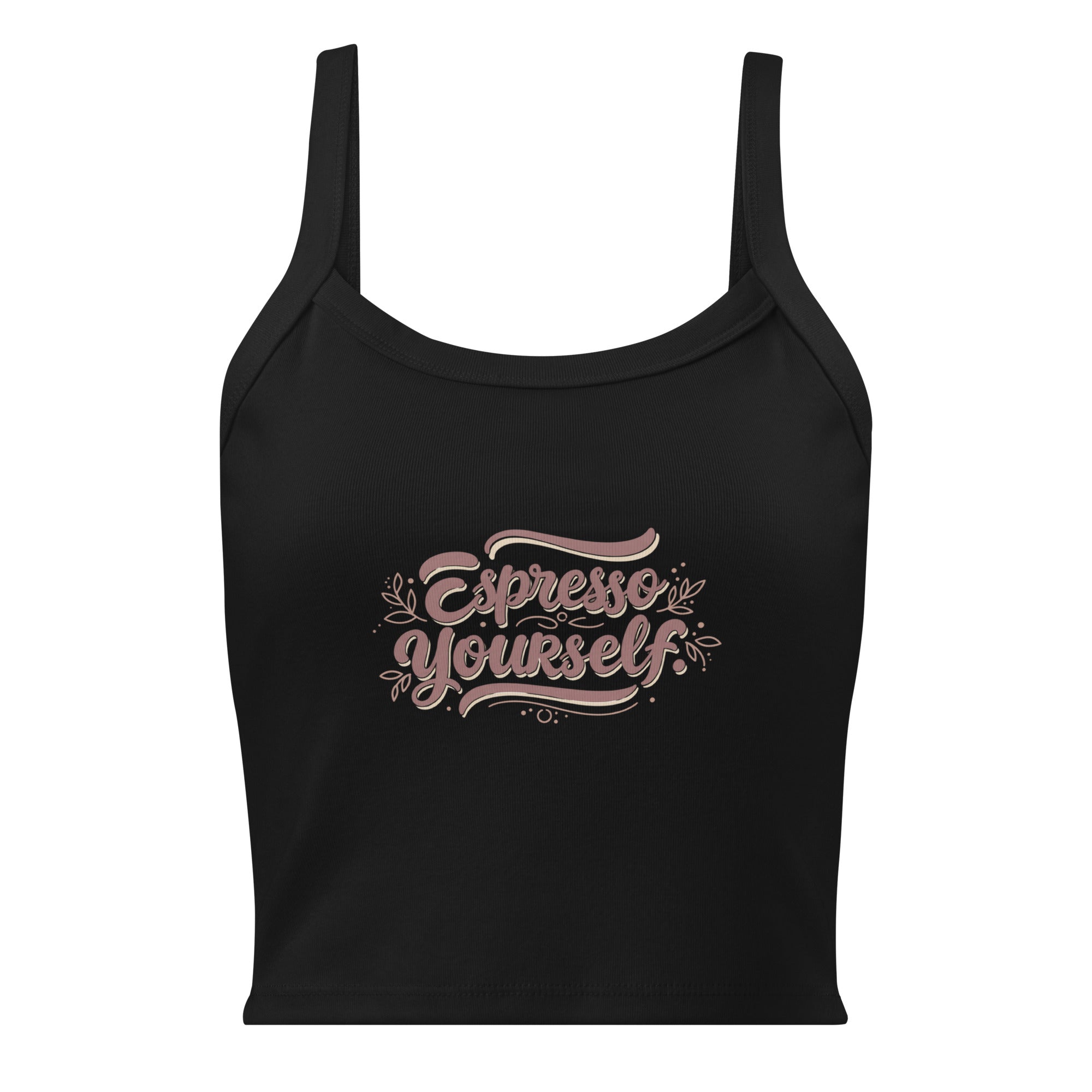 Women’s micro-rib tank top | Espresso Yourself micro-rib tank top AwRans Clothing womens-micro-rib-tank-top-solid-black-blend-front-67ea772214bf1