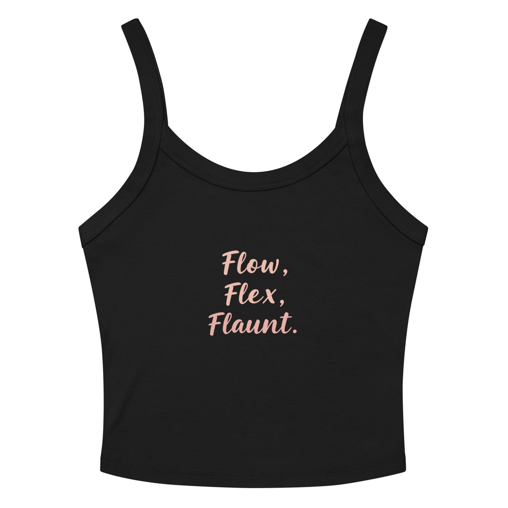 Women’s micro-rib tank top | Flow,Flex,Flaunt. Solid Black Blend micro-rib tank top AwRans Clothing womens-micro-rib-tank-top-solid-black-blend-front-67ea77bc52991
