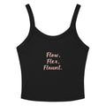 Women’s micro-rib tank top | Flow,Flex,Flaunt. Solid Black Blend micro-rib tank top AwRans Clothing womens-micro-rib-tank-top-solid-black-blend-front-67ea77bc52991