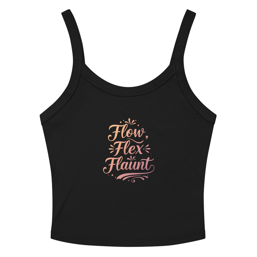 Women’s micro-rib tank top | Flow,Flex,Flaunt. Solid Black Blend micro-rib tank top AwRans Clothing womens-micro-rib-tank-top-solid-black-blend-front-67ea7aa853891