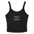 Women’s micro-rib tank top | Ribbed & Radiant Solid Black Blend micro-rib tank top AwRans Clothing womens-micro-rib-tank-top-solid-black-blend-front-67ea7bdd0f3b0