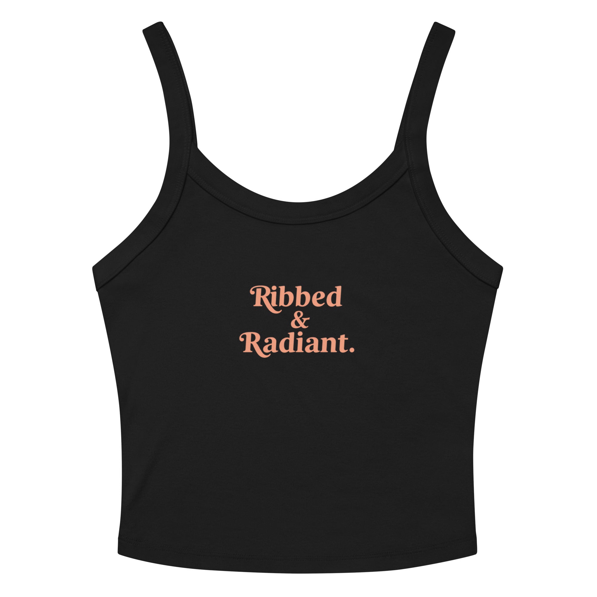 Women’s micro-rib tank top | Ribbed & Radiant Solid Black Blend micro-rib tank top AwRans Clothing womens-micro-rib-tank-top-solid-black-blend-front-67ea7bdd0f3b0
