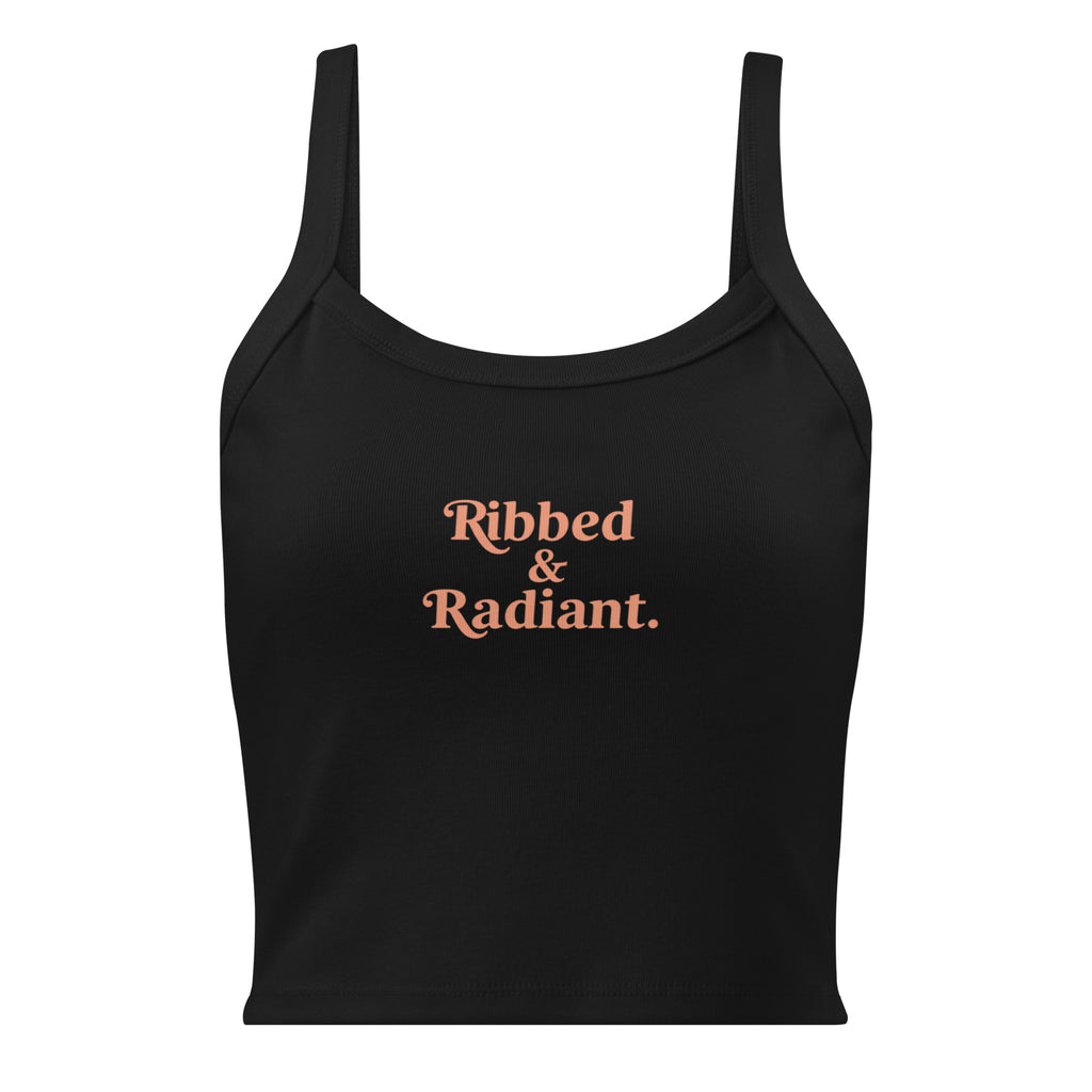 Women’s micro-rib tank top | Ribbed & Radiant micro-rib tank top AwRans Clothing womens-micro-rib-tank-top-solid-black-blend-front-67ea7bdd106c0