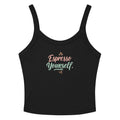 Women’s micro-rib tank top | Espresso Yourself Solid Black Blend micro-rib tank top AwRans Clothing womens-micro-rib-tank-top-solid-black-blend-front-67ea7c7a08c84