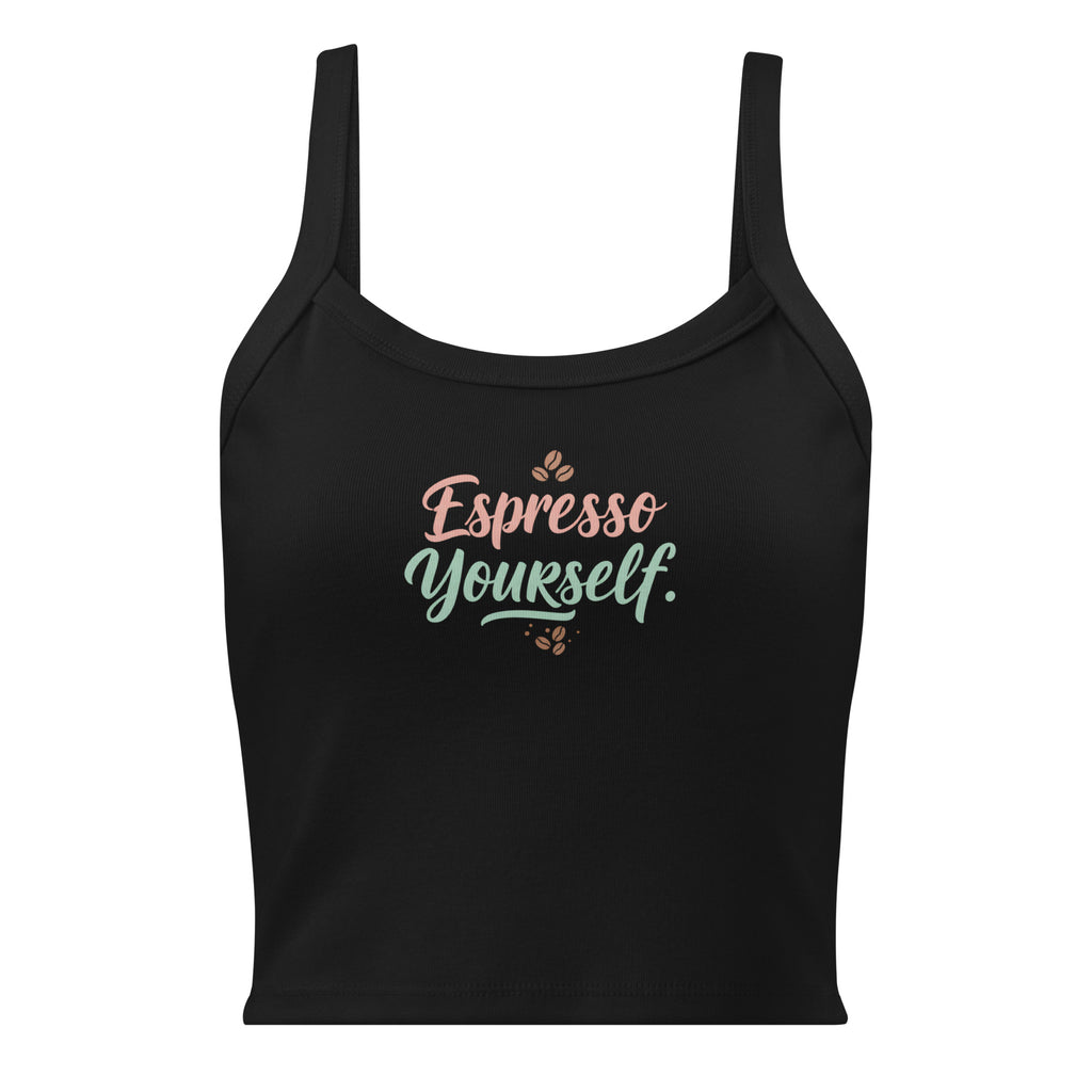 Women’s micro-rib tank top | Espresso Yourself micro-rib tank top AwRans Clothing womens-micro-rib-tank-top-solid-black-blend-front-67ea7c7a09aca