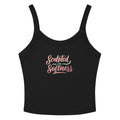 Women’s micro-rib tank top | Sculpted In Softness Solid Black Blend micro-rib tank top AwRans Clothing womens-micro-rib-tank-top-solid-black-blend-front-67ea7d1640519