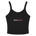 Women’s micro-rib tank top | Sleek & Sultry Solid Black Blend micro-rib tank top AwRans Clothing womens-micro-rib-tank-top-solid-black-blend-front-67ea7e5100ac7