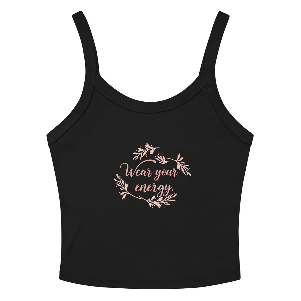 Women’s micro-rib tank top | Wear Your Energy Solid Black Blend micro-rib tank top AwRans Clothing womens-micro-rib-tank-top-solid-black-blend-front-67ea7eef2f676