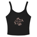 Women’s micro-rib tank top | Wear Your Energy Solid Black Blend micro-rib tank top AwRans Clothing womens-micro-rib-tank-top-solid-black-blend-front-67ea7eef2f676