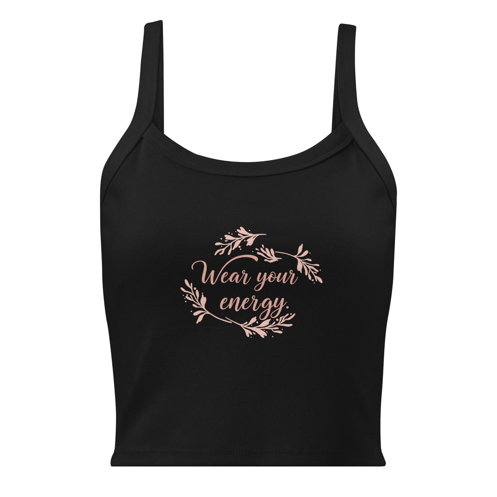 Women’s micro-rib tank top | Wear Your Energy micro-rib tank top AwRans Clothing womens-micro-rib-tank-top-solid-black-blend-front-67ea7eef308fd