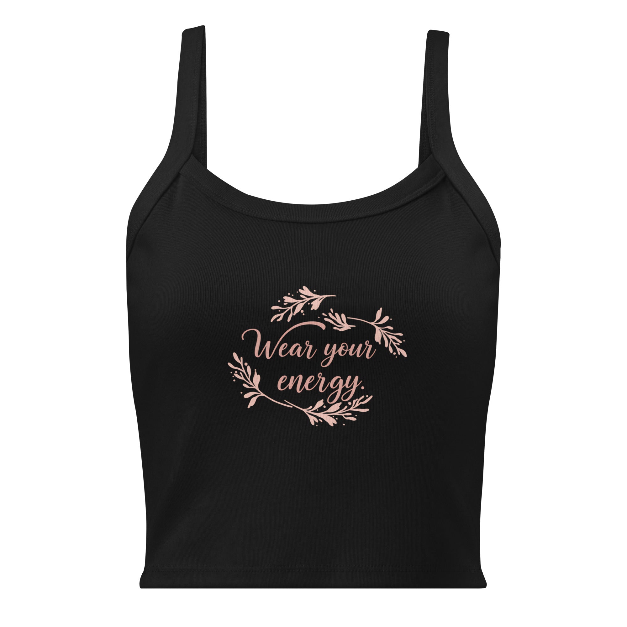 Women’s micro-rib tank top | Wear Your Energy micro-rib tank top AwRans Clothing womens-micro-rib-tank-top-solid-black-blend-front-67ea7eef308fd