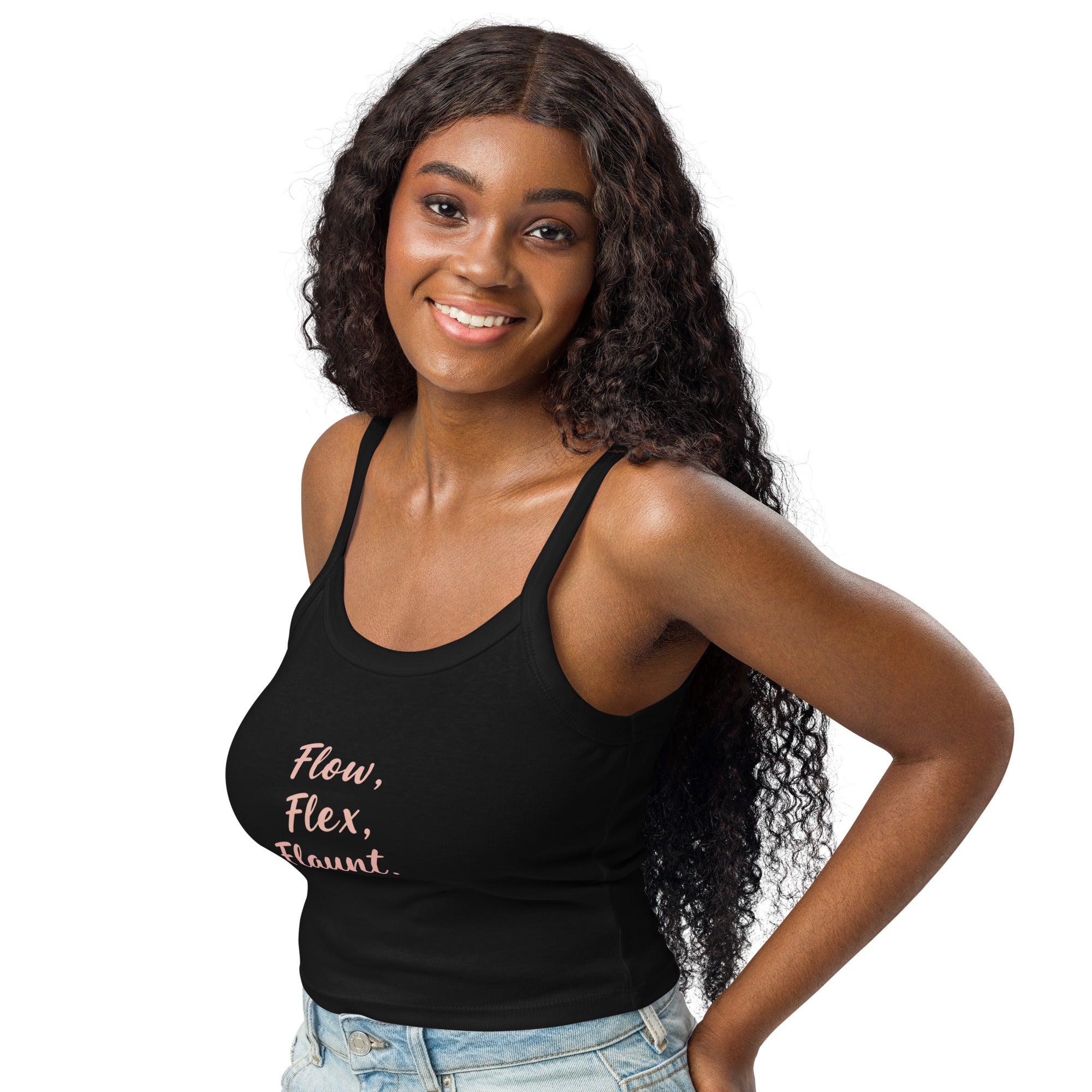 Women’s micro-rib tank top | Flow,Flex,Flaunt. micro-rib tank top AwRans Clothing womens-micro-rib-tank-top-solid-black-blend-left-front-67ea77bc531c0