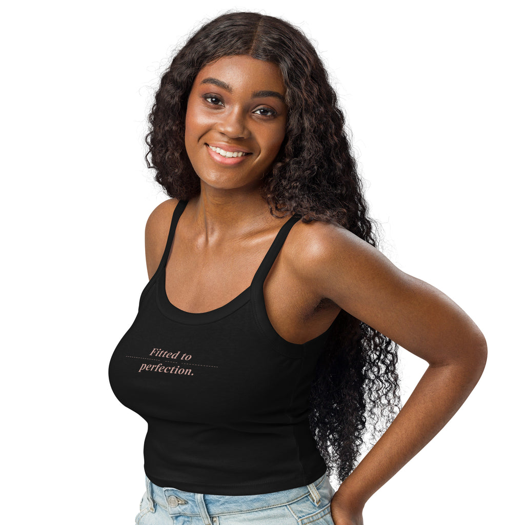 Women’s micro-rib tank top | Fitted To Perfection micro-rib tank top AwRans Clothing womens-micro-rib-tank-top-solid-black-blend-left-front-67ea7a0cc1686