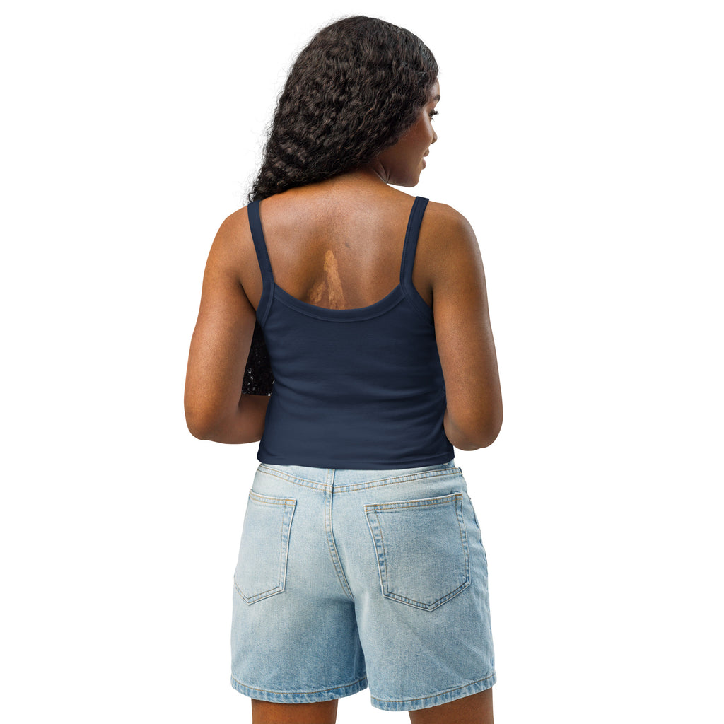 Women’s micro-rib tank top | Hugged In Style micro-rib tank top AwRans Clothing womens-micro-rib-tank-top-solid-navy-blend-back-67ea7b428f214