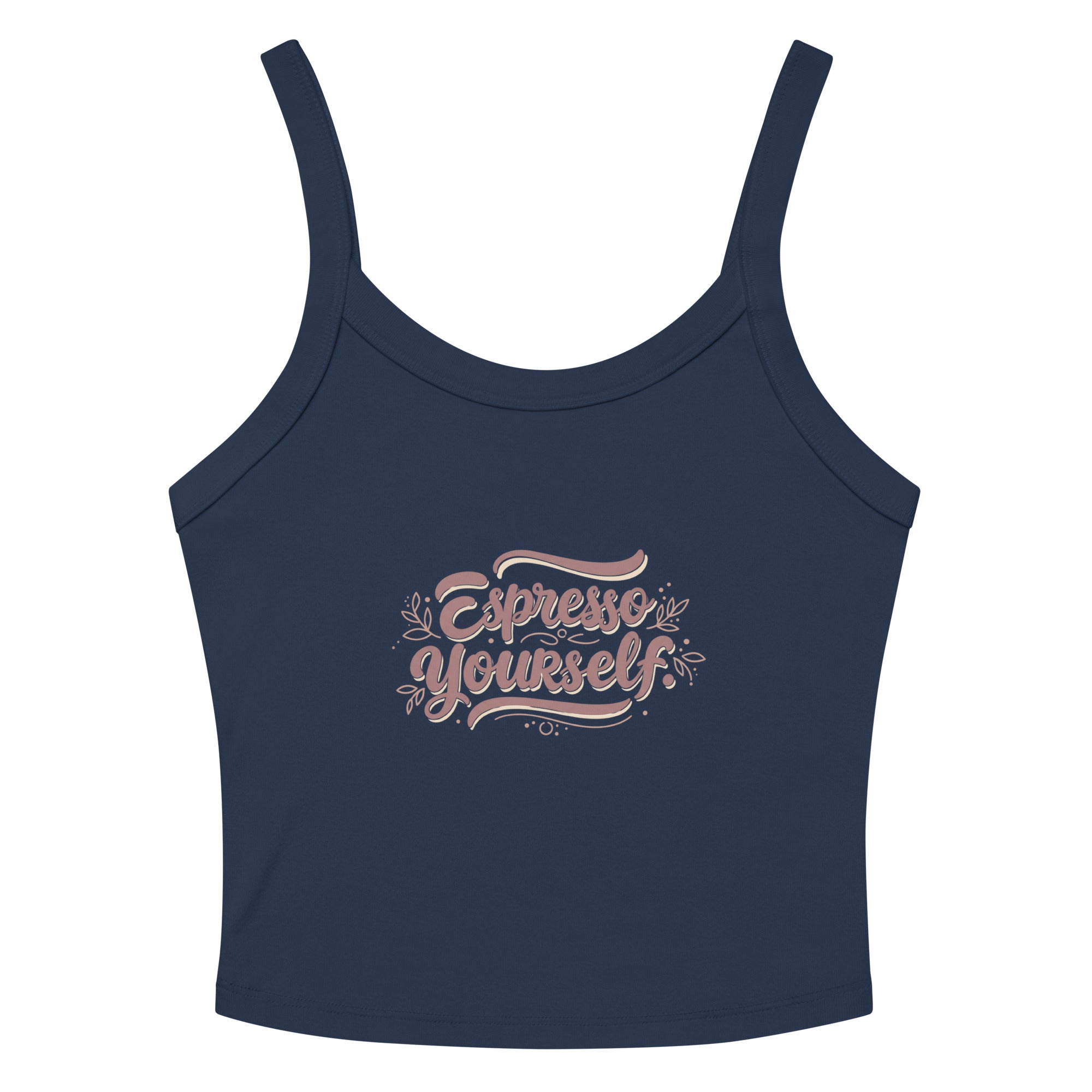 Women’s micro-rib tank top | Espresso Yourself Solid Navy Blend micro-rib tank top AwRans Clothing womens-micro-rib-tank-top-solid-navy-blend-front-67ea77221e444