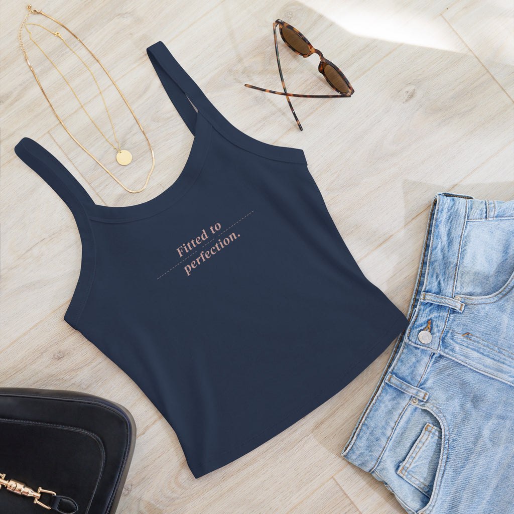 Women’s micro-rib tank top | Fitted To Perfection micro-rib tank top AwRans Clothing womens-micro-rib-tank-top-solid-navy-blend-front-67ea7a0cc2f92